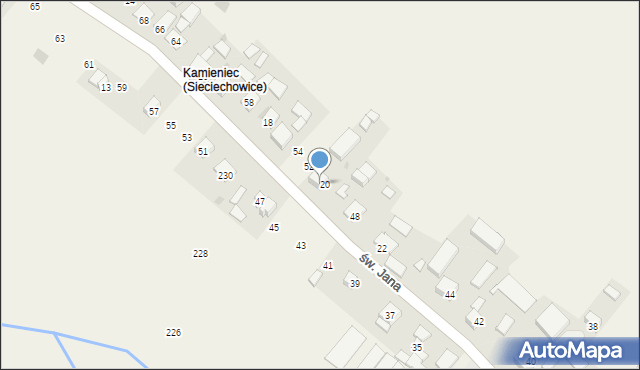 Sieciechowice, św. Jana, 50, mapa Sieciechowice
