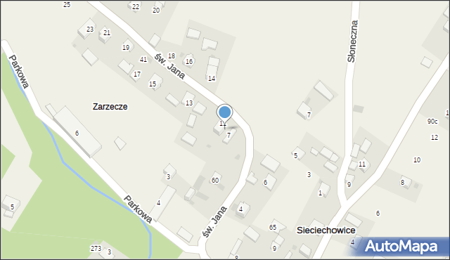 Sieciechowice, św. Jana, 9, mapa Sieciechowice