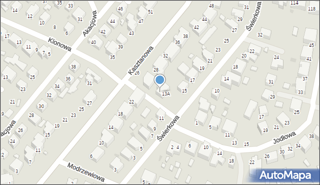 Siedlce, Świerkowa, 13B, mapa Siedlce