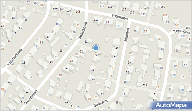 Siedlce, Świerkowa, 24, mapa Siedlce