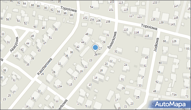 Siedlce, Świerkowa, 25, mapa Siedlce