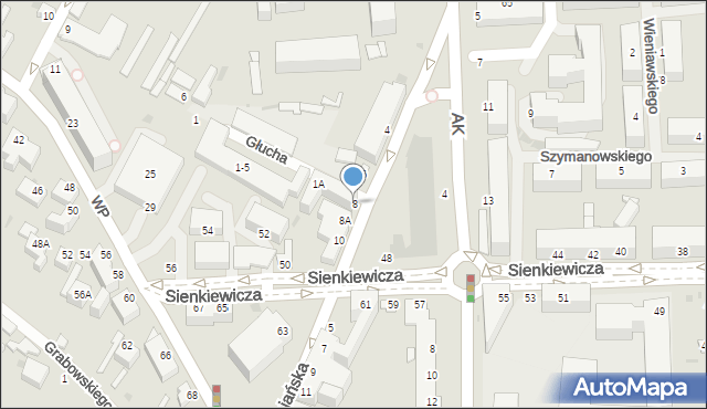 Siedlce, Świętojańska, 8, mapa Siedlce