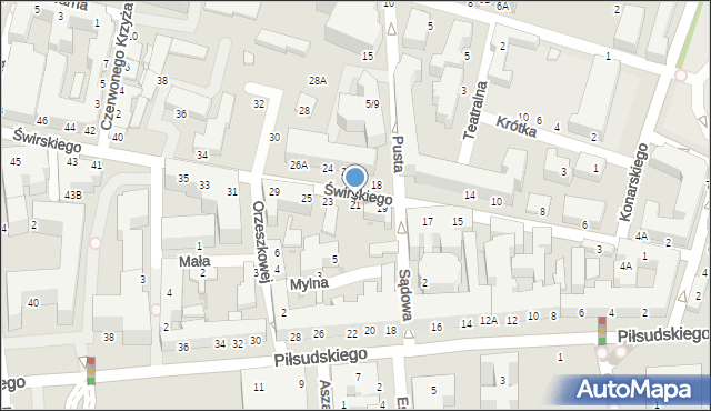 Siedlce, Świrskiego Ignacego, bp., 21, mapa Siedlce