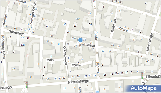Siedlce, Świrskiego Ignacego, bp., 23, mapa Siedlce