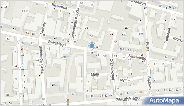 Siedlce, Świrskiego Ignacego, bp., 35, mapa Siedlce