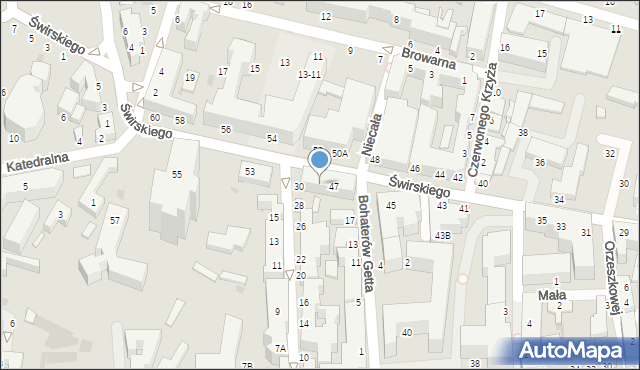 Siedlce, Świrskiego Ignacego, bp., 49, mapa Siedlce