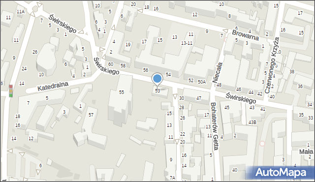 Siedlce, Świrskiego Ignacego, bp., 53, mapa Siedlce