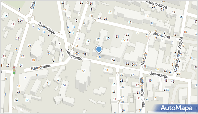 Siedlce, Świrskiego Ignacego, bp., 56, mapa Siedlce