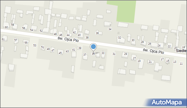 Siedlec, św. Ojca Pio, 35, mapa Siedlec