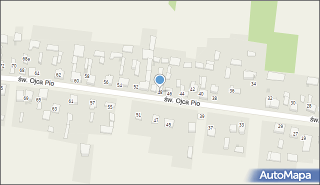 Siedlec, św. Ojca Pio, 48, mapa Siedlec