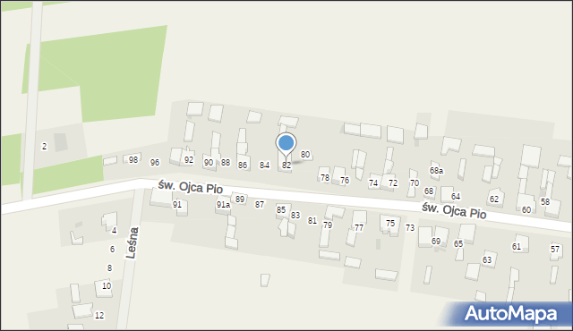Siedlec, św. Ojca Pio, 82, mapa Siedlec