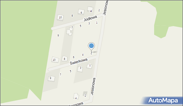 Siedlec, Świerkowa, 2, mapa Siedlec