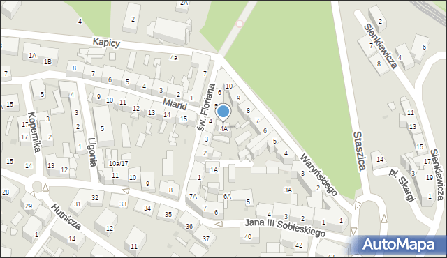 Siemianowice Śląskie, św. Floriana, 4A, mapa Siemianowice Śląskie