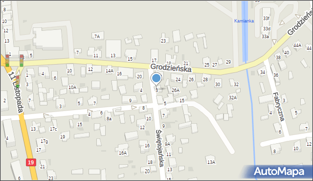 Siemiatycze, Świętojańska, 3, mapa Siemiatycze