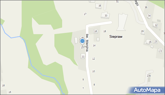 Siepraw, św. Marcina, 13, mapa Siepraw