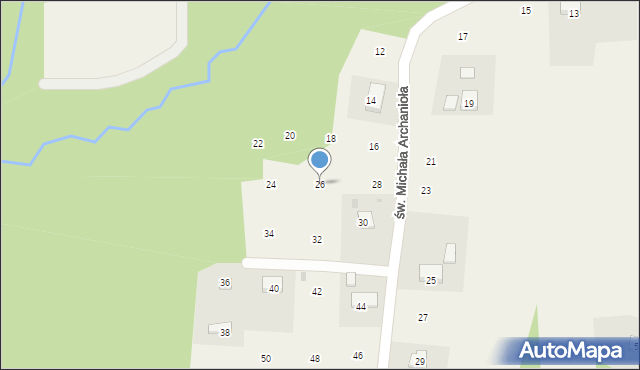 Siepraw, św. Michała Archanioła, 26, mapa Siepraw