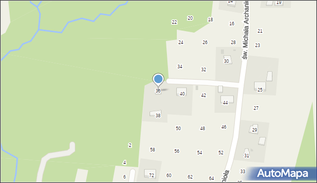 Siepraw, św. Michała Archanioła, 36, mapa Siepraw
