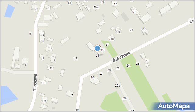 Sieradz, Świerkowa, 13, mapa Sieradz