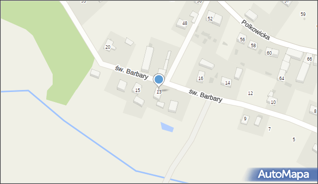Sieroszowice, św. Barbary, 13, mapa Sieroszowice