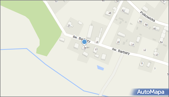 Sieroszowice, św. Barbary, 15, mapa Sieroszowice
