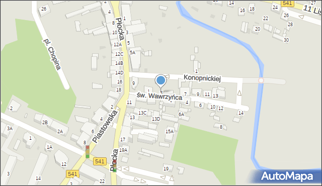 Sierpc, św. Wawrzyńca, 3, mapa Sierpc