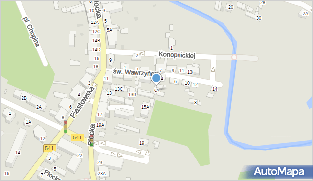 Sierpc, św. Wawrzyńca, 6A, mapa Sierpc