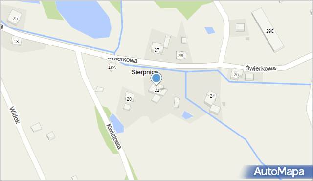 Sierpnica, Świerkowa, 22, mapa Sierpnica