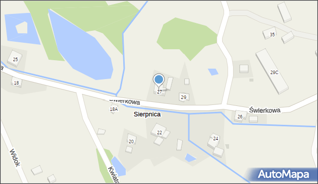 Sierpnica, Świerkowa, 27, mapa Sierpnica