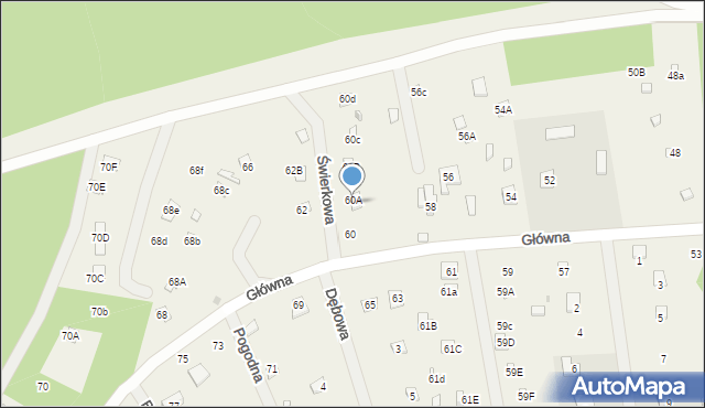 Sikory, Świerkowa, 2, mapa Sikory