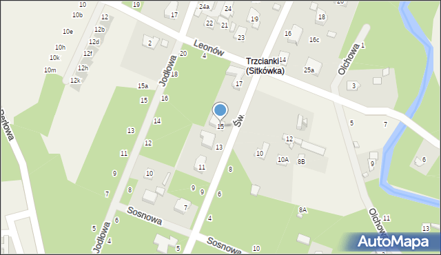 Sitkówka, Świerkowa, 15, mapa Sitkówka