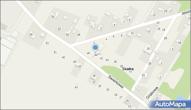 Skałka, Świerkowa, 44, mapa Skałka