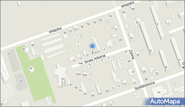 Skarżysko-Kamienna, św. Brata Alberta, 8, mapa Skarżysko-Kamienna
