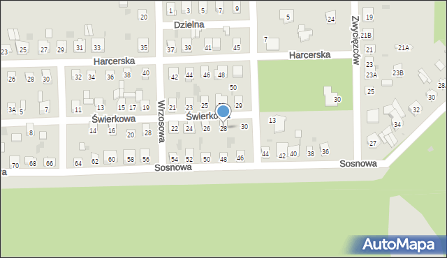Skarżysko-Kamienna, Świerkowa, 28, mapa Skarżysko-Kamienna