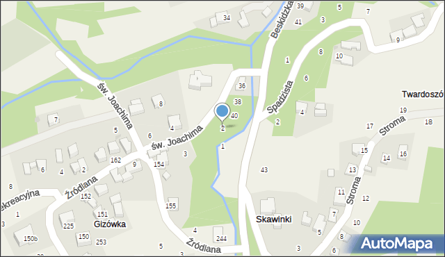 Skawinki, św. Joachima, 2, mapa Skawinki