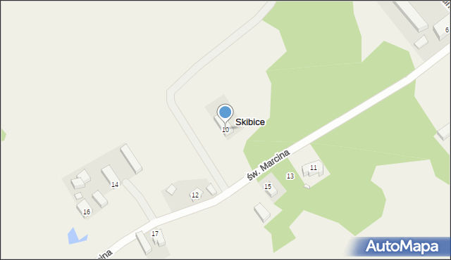 Skibice, św. Marcina, 10, mapa Skibice
