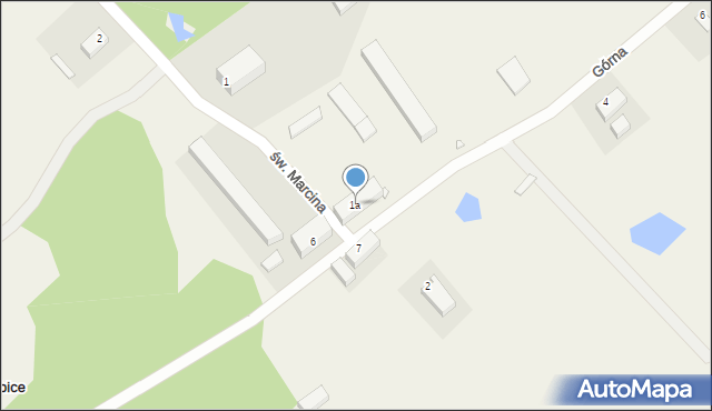 Skibice, św. Marcina, 1a, mapa Skibice