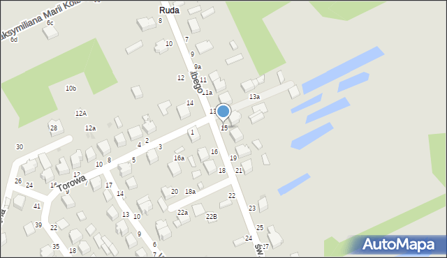 Skierniewice, św. Maksymiliana Marii Kolbego, 15, mapa Skierniewic