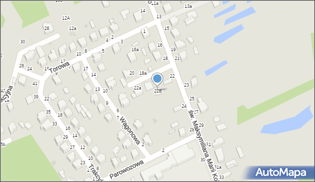 Skierniewice, św. Maksymiliana Marii Kolbego, 22B, mapa Skierniewic