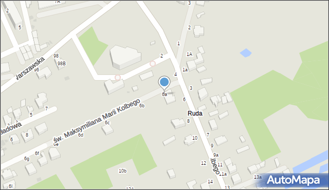 Skierniewice, św. Maksymiliana Marii Kolbego, 6a, mapa Skierniewic