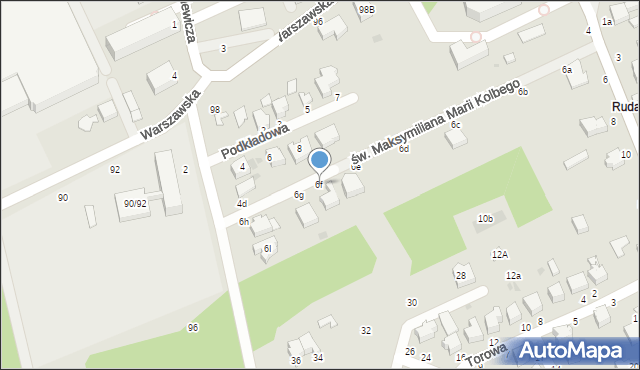 Skierniewice, św. Maksymiliana Marii Kolbego, 6f, mapa Skierniewic