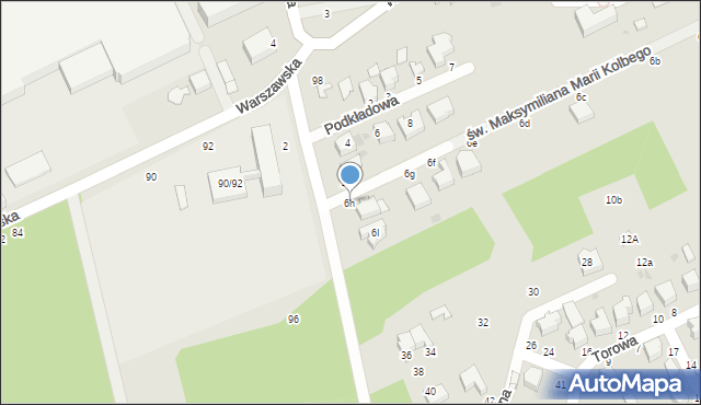 Skierniewice, św. Maksymiliana Marii Kolbego, 6h, mapa Skierniewic