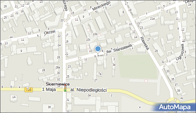 Skierniewice, św. Stanisława, 7, mapa Skierniewic