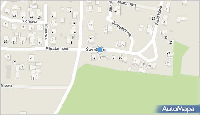 Skoki, Świerkowa, 4, mapa Skoki