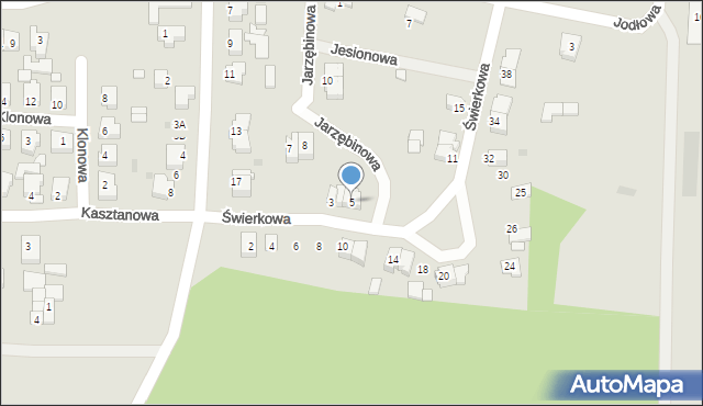 Skoki, Świerkowa, 5, mapa Skoki