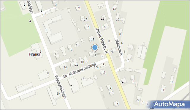 Skopanie, św. Królowej Jadwigi, 4, mapa Skopanie