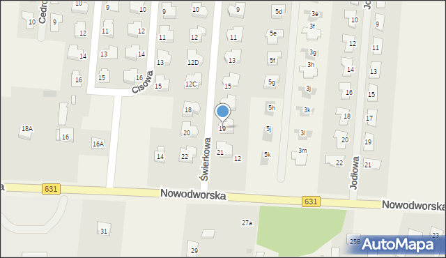 Skrzeszew, Świerkowa, 19, mapa Skrzeszew