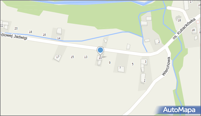 Skrzypne, św. Królowej Jadwigi, 11, mapa Skrzypne