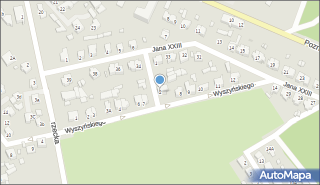 Skwierzyna, św. Maksymiliana Marii Kolbego, 2, mapa Skwierzyna