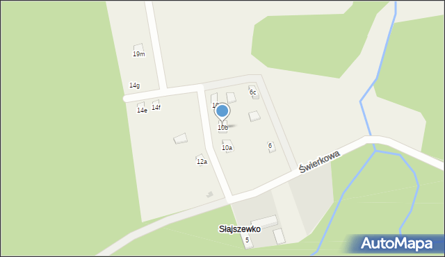 Słajszewo, Świerkowa, 10b, mapa Słajszewo