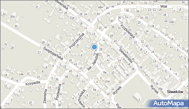 Sławków, św. Jakuba, 17, mapa Sławków